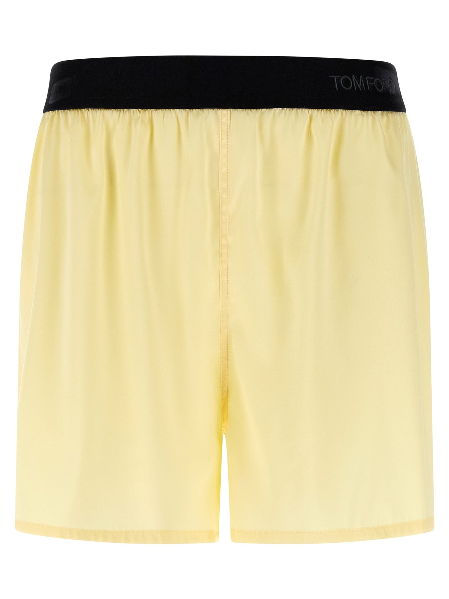 Bermuda Shorts by Tom Ford for women in satin silk velvet bicolour & yellow features an nuanced silhouette, showcasing a nuanced with a short cut and for a sophisticated, premium finish.