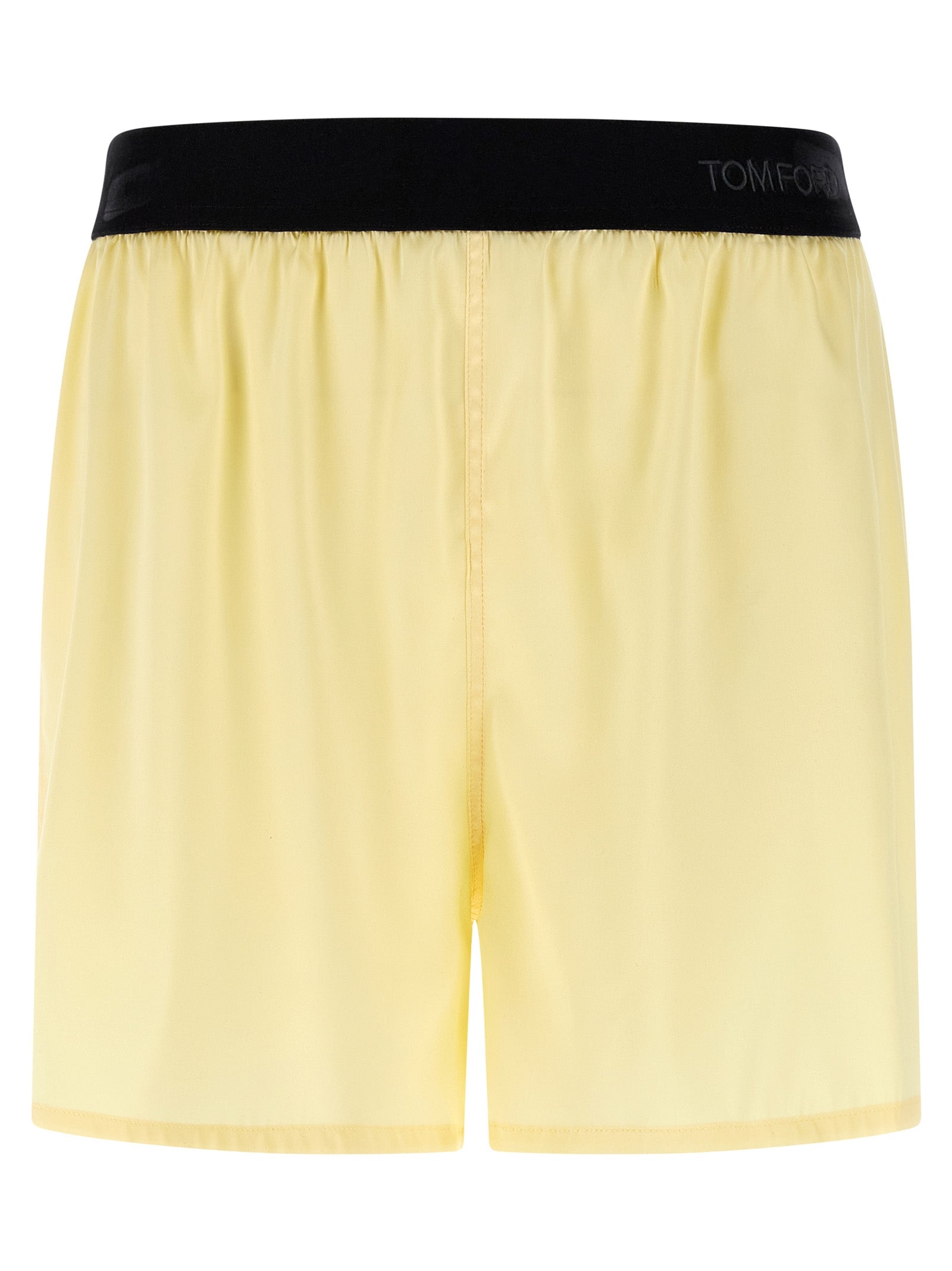 Bermuda Shorts by Tom Ford for women in satin silk velvet bicolour & yellow features an nuanced silhouette, showcasing a nuanced with a short cut and for a sophisticated, premium finish.