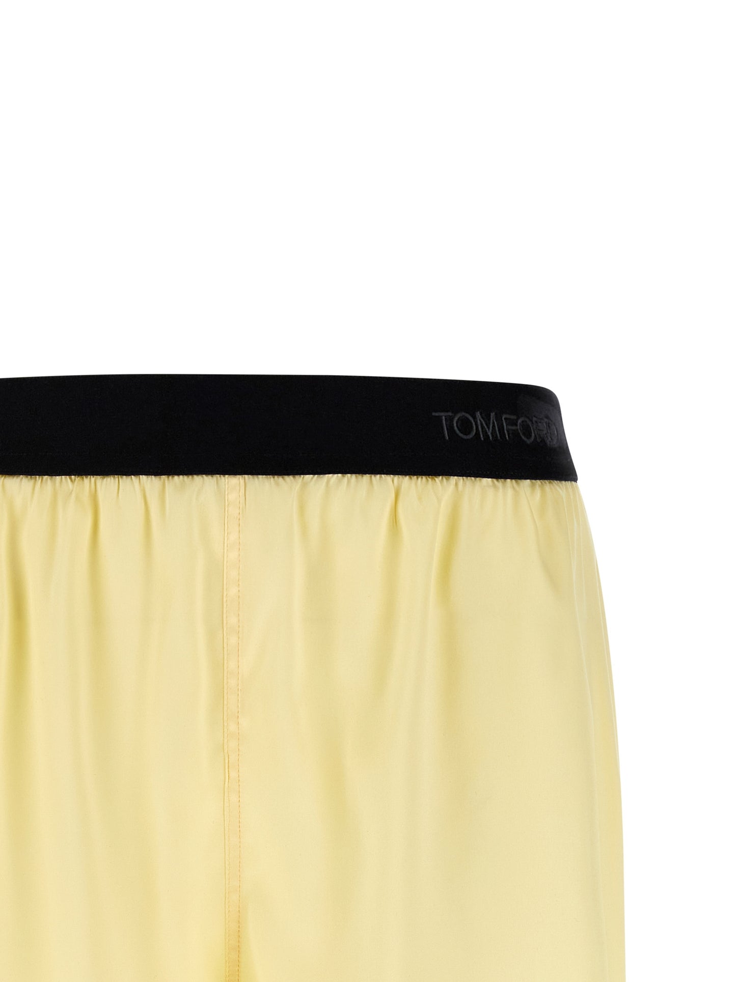 Bermuda Shorts by Tom Ford for women in satin silk velvet bicolour & yellow presents a sleek silhouette, featuring a sleek with a refined short and a sophisticated .