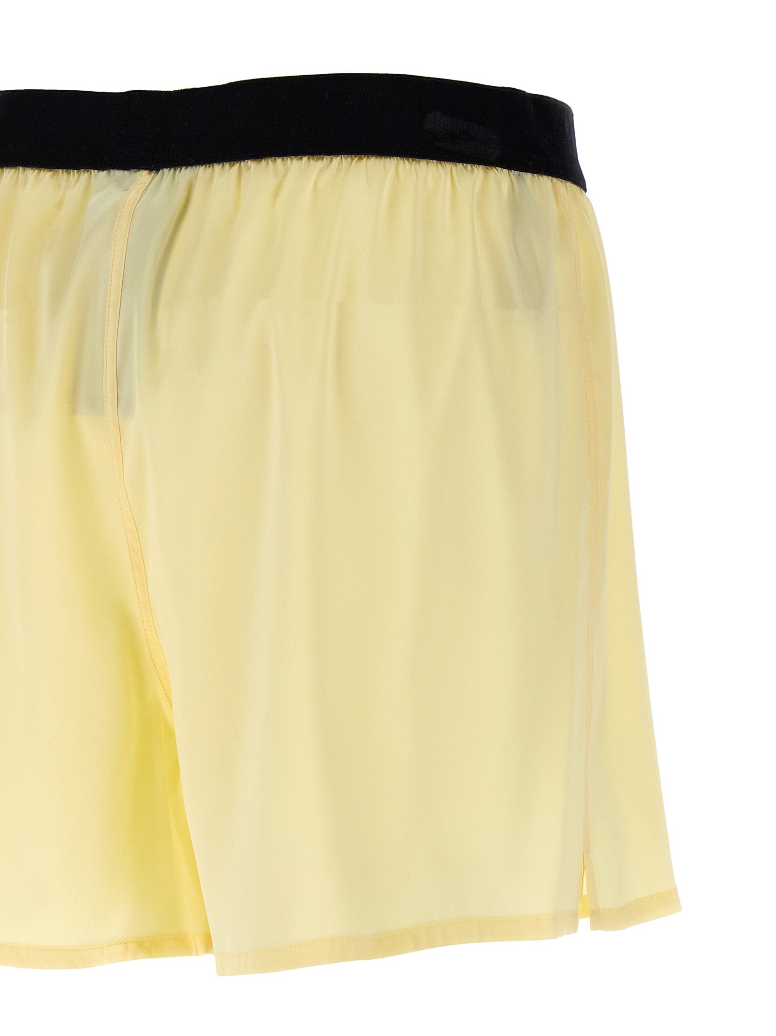 Bermuda Shorts by Tom Ford for women in satin silk velvet bicolour & yellow features an nuanced silhouette, showcasing a nuanced with a short cut and for a sophisticated, premium finish.