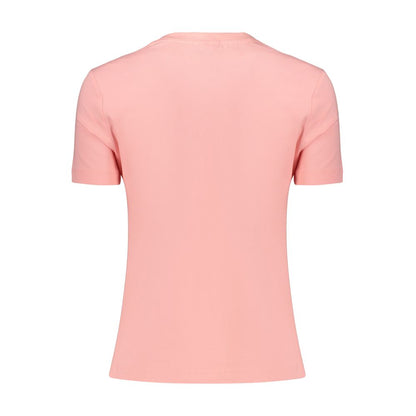Guess Jeans Women's Crew Neck Stretch Organic Cotton T-Shirt - Pink