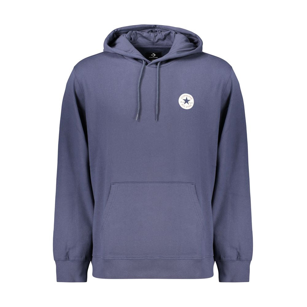 Hooded Sweatshirt Hoodie by Converse for men in cotton polyester blue features a slouchy chic silhouette, detailed with a slouchy chic and a signature hooded neckline for an elevated aesthetic.