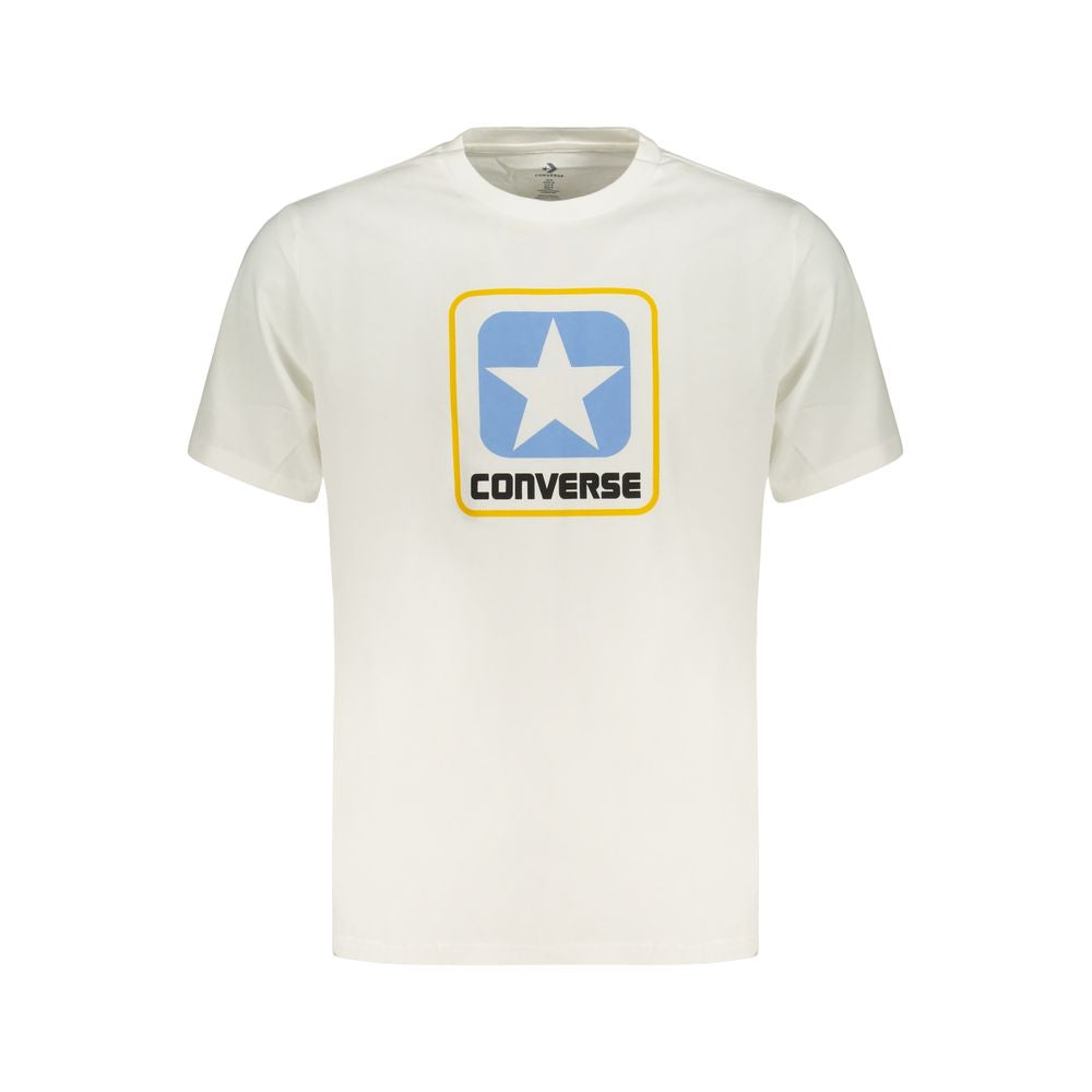 T-Shirt by Converse for men in cotton white & print features an edgy silhouette, meticulously detailed with a sophisticated and crew neckline for a truly edgy finish.
