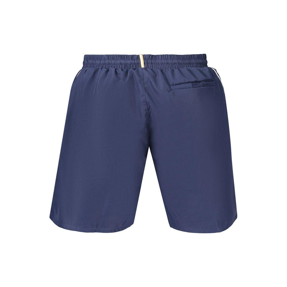Swim Shorts by Hugo Boss for men in polyester blue & print features an glamourous silhouette from the Waves Men's Polyester Swim Shorts collection, highlighting a refined fit and glamourous cut for a premium poolside look.