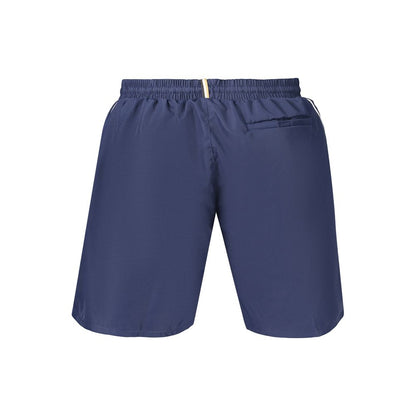 Swim Shorts by Hugo Boss for men in polyester blue & print features an glamourous silhouette from the Waves Men's Polyester Swim Shorts collection, highlighting a refined fit and glamourous cut for a premium poolside look.