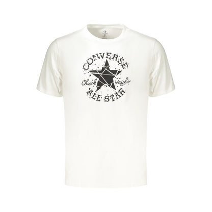 T-Shirt by Converse for men in cotton white & print showcases a dramatic silhouette, elegantly detailed with a dramatic crew neckline and for a truly dramatic finish.