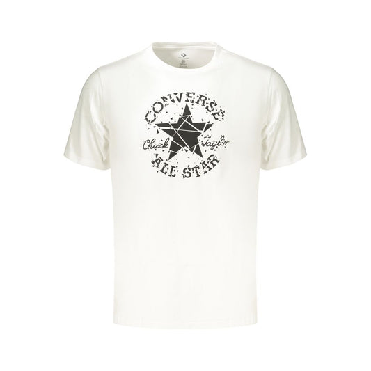 T-Shirt by Converse for men in cotton white & print showcases a dramatic silhouette, elegantly detailed with a dramatic crew neckline and for a truly dramatic finish.