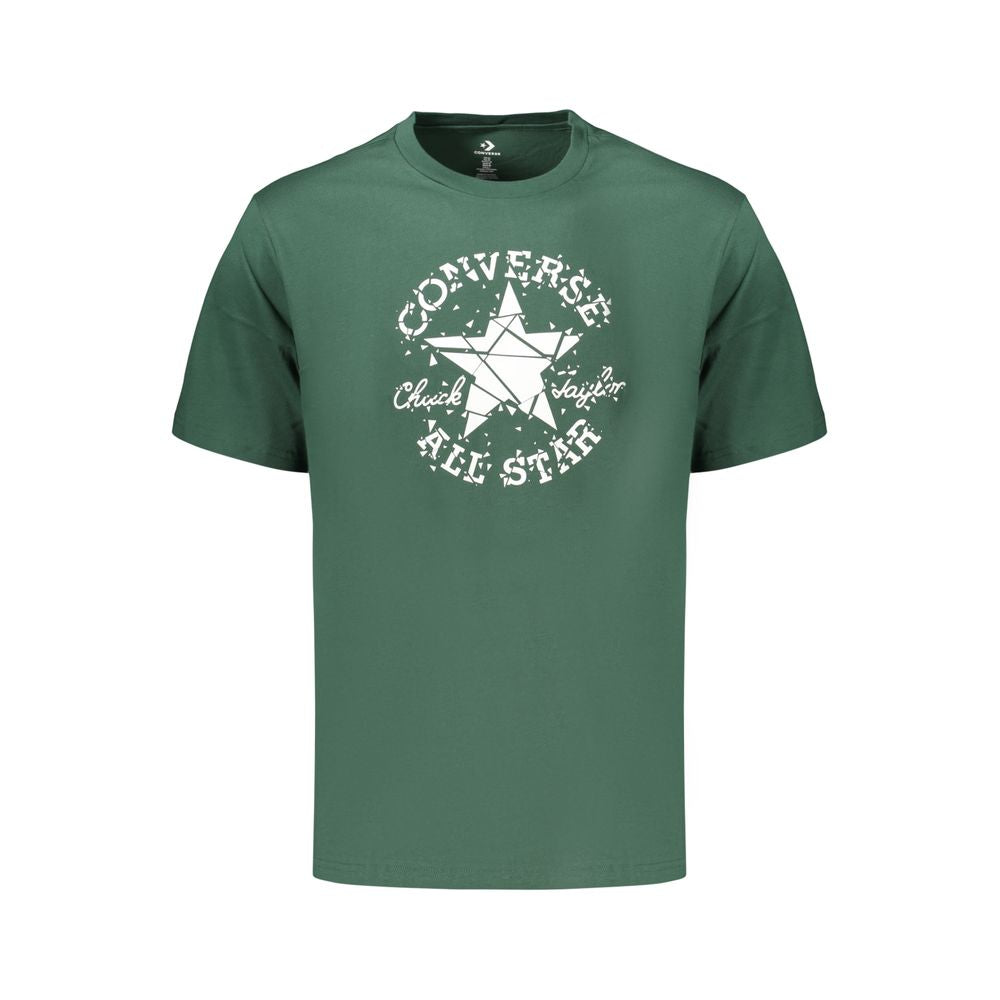 T-Shirt by Converse for men in cotton green & print features an on trend silhouette, perfectly showcasing a on trend and crew neckline for an elevated aesthetic.