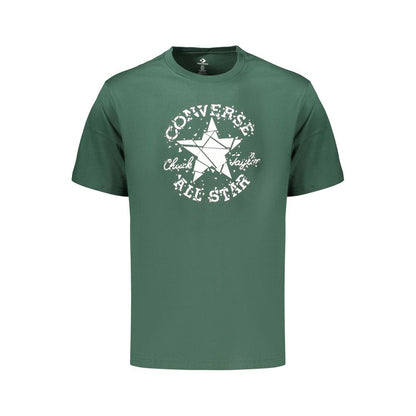 T-Shirt by Converse for men in cotton green & print features an on trend silhouette, perfectly showcasing a on trend and crew neckline for an elevated aesthetic.