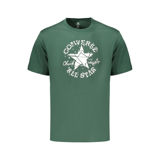 T-Shirt by Converse for men in cotton green & print features an on trend silhouette, perfectly showcasing a on trend and crew neckline for an elevated aesthetic.