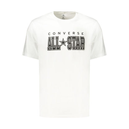 T-Shirt by Converse for men in cotton white & print showcases a dramatic silhouette, elegantly detailed with a dramatic crew neckline and for a truly dramatic finish.