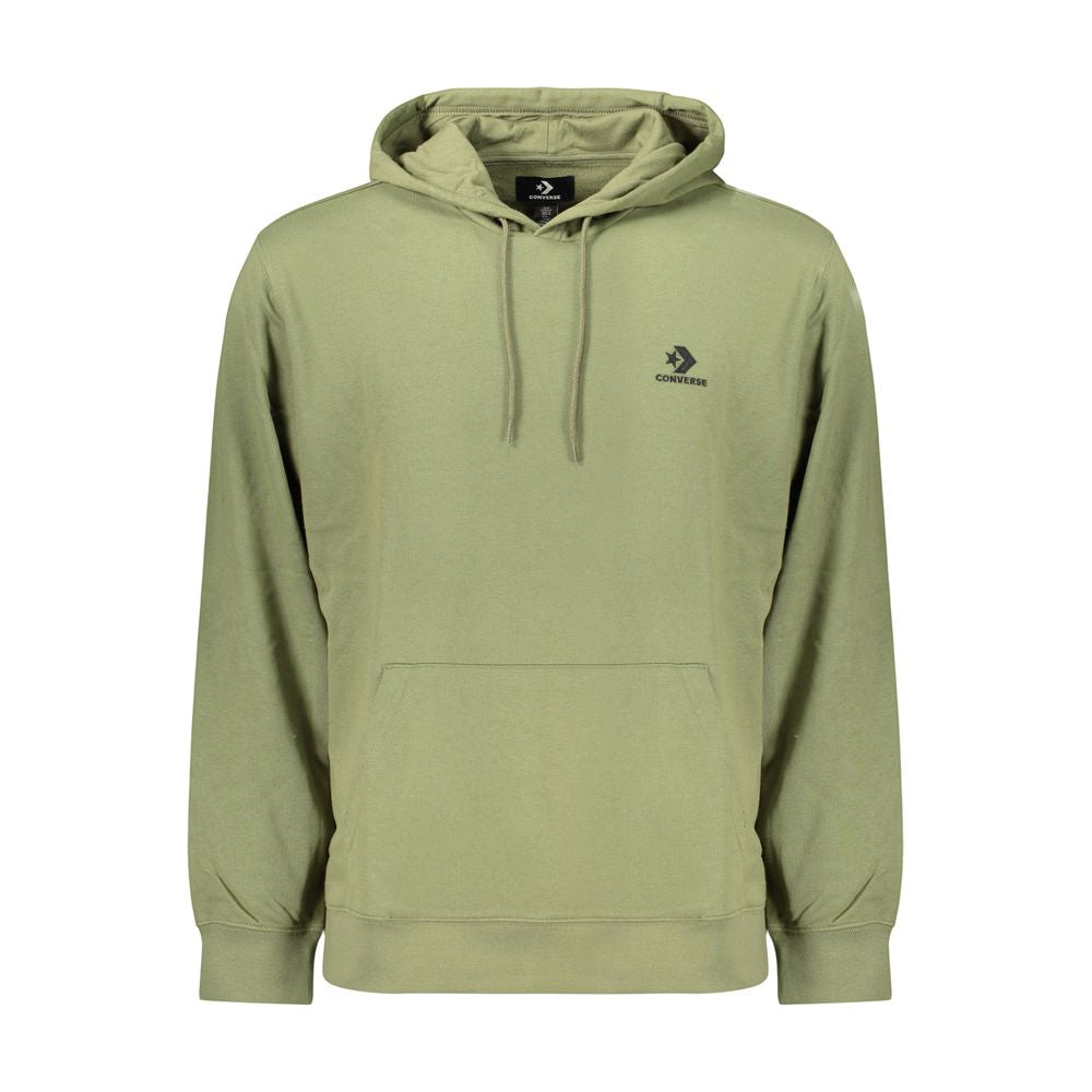 Hooded Sweatshirt Hoodie by Converse for men in cotton polyester green features a authentic silhouette, showcasing a sophisticated hooded neckline and authentic detail for a refined finish.