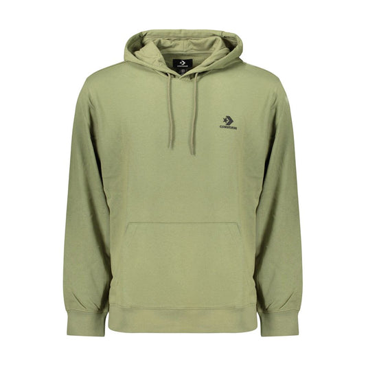 Hooded Sweatshirt Hoodie by Converse for men in cotton polyester green features a authentic silhouette, showcasing a sophisticated hooded neckline and authentic detail for a refined finish.
