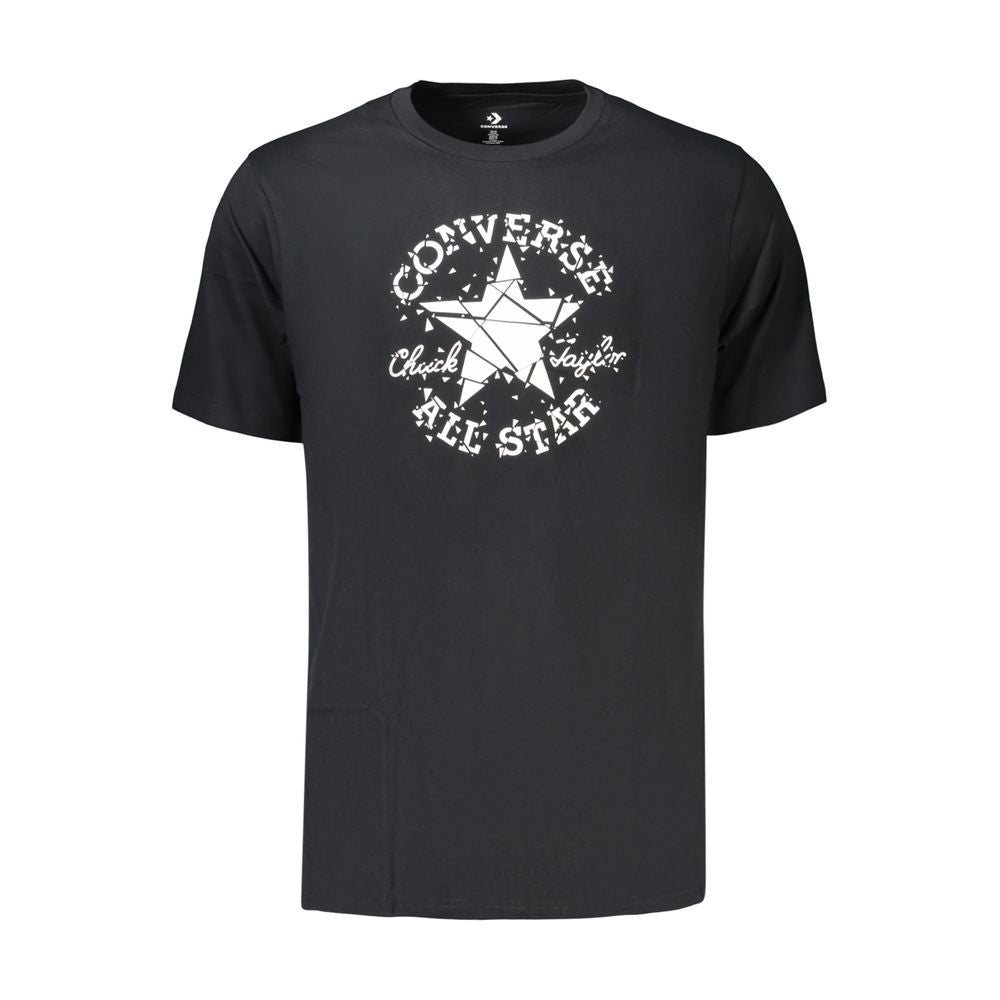 T-Shirt by Converse for men in cotton black & print showcases a fashionable silhouette, elegantly detailed with a fashionable and crew neckline for a sophisticated, high-fashion look.