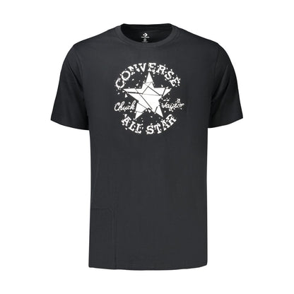 T-Shirt by Converse for men in cotton black & print showcases a fashionable silhouette, elegantly detailed with a fashionable and crew neckline for a sophisticated, high-fashion look.
