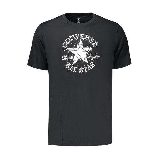 T-Shirt by Converse for men in cotton black & print showcases a fashionable silhouette, elegantly detailed with a fashionable and crew neckline for a sophisticated, high-fashion look.