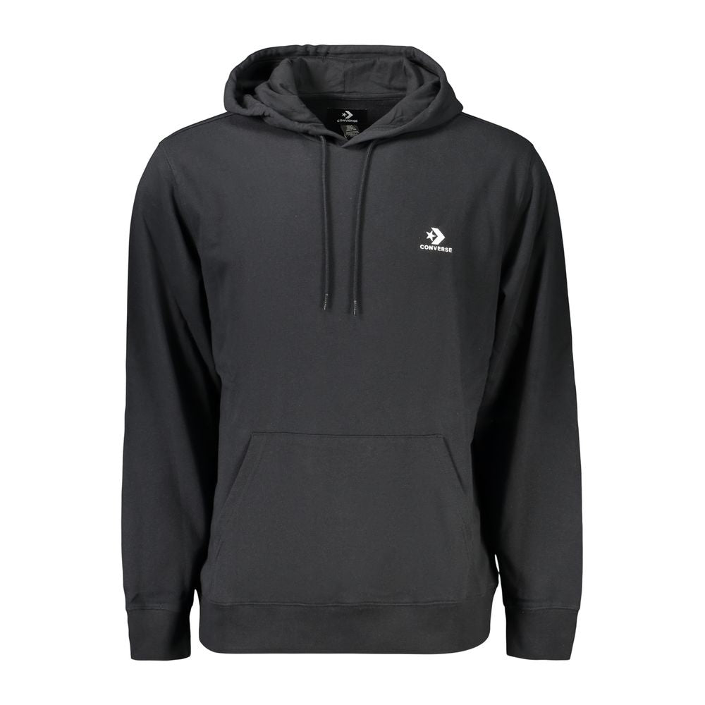 Hooded Sweatshirt Hoodie by Converse for men in cotton polyester black features an avant-garde silhouette, showcasing a sophisticated hooded neckline and long-sleeve detail for a truly avant-garde finish.