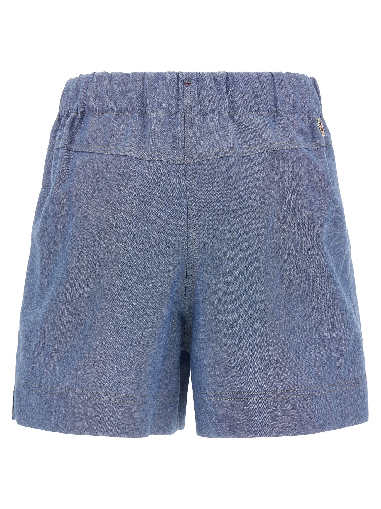 Bermuda Shorts by Moncler Grenoble for women in cotton light-blue & signature showcases a on trend silhouette, featuring a tailored wide with a classic short and sophisticated for a on trend finish.