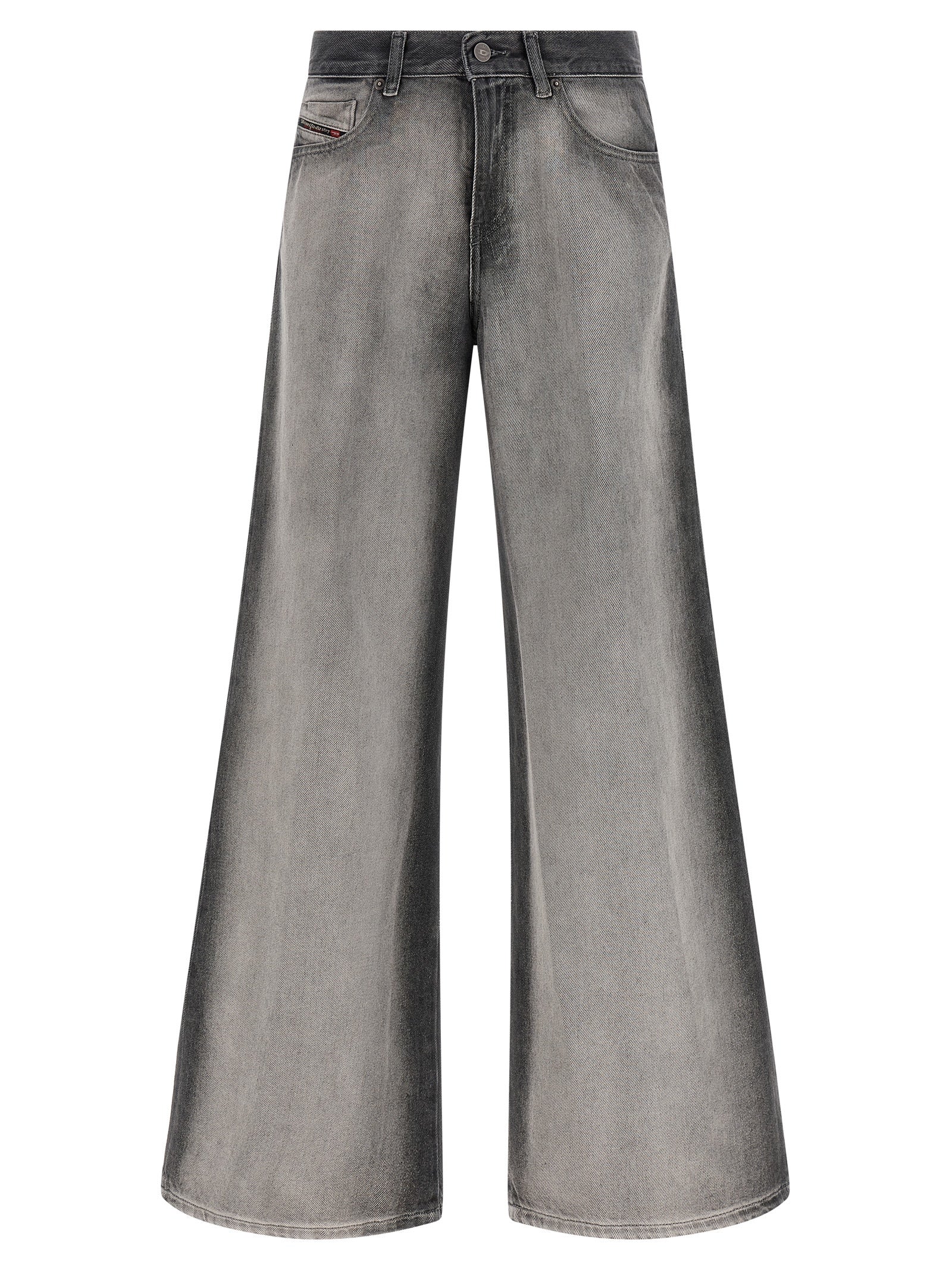 Jeans by Diesel for women in lyocell & denim cotton gradient & gray features an refined tailoring silhouette, showcasing a premium flared & wide with a and long cut for a refined tailoring look.