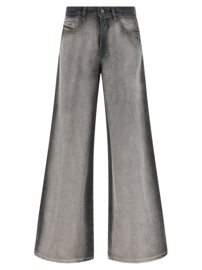 Jeans by Diesel for women in lyocell & denim cotton gradient & gray features an refined tailoring silhouette, showcasing a premium flared & wide with a and long cut for a refined tailoring look.