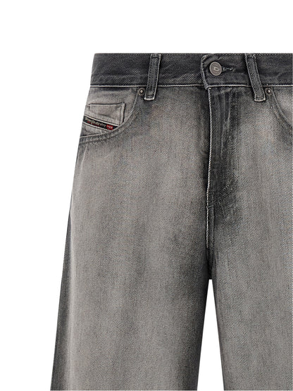 Jeans by Diesel for women in lyocell & denim cotton gradient & gray presents a tailored silhouette, showcasing a tailored flared & wide and long cut with a refined for a truly tailored aesthetic.