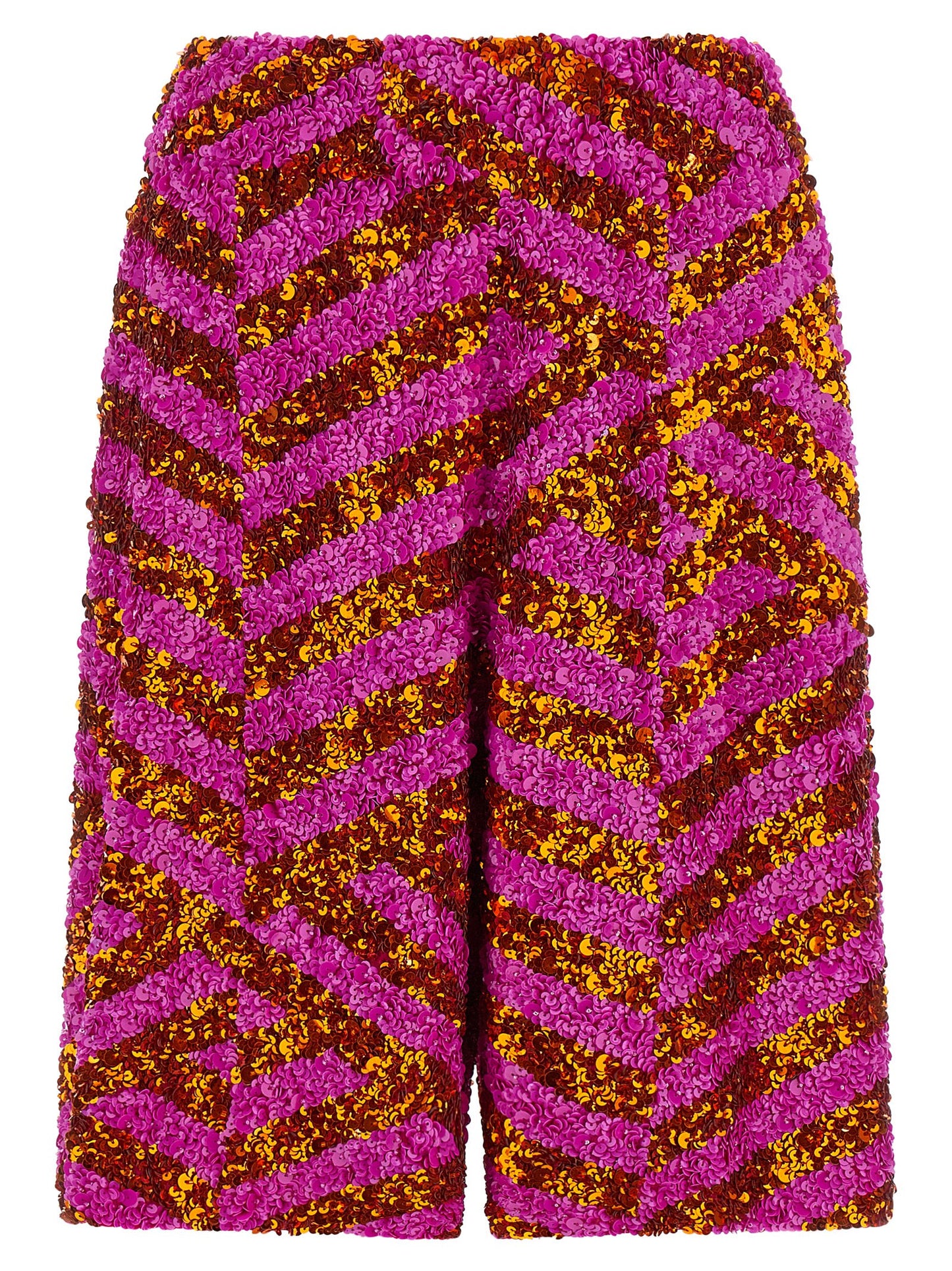 Dries Van Noten Women's Wide Viscose & Sequins Bermuda Shorts - Multicolor
