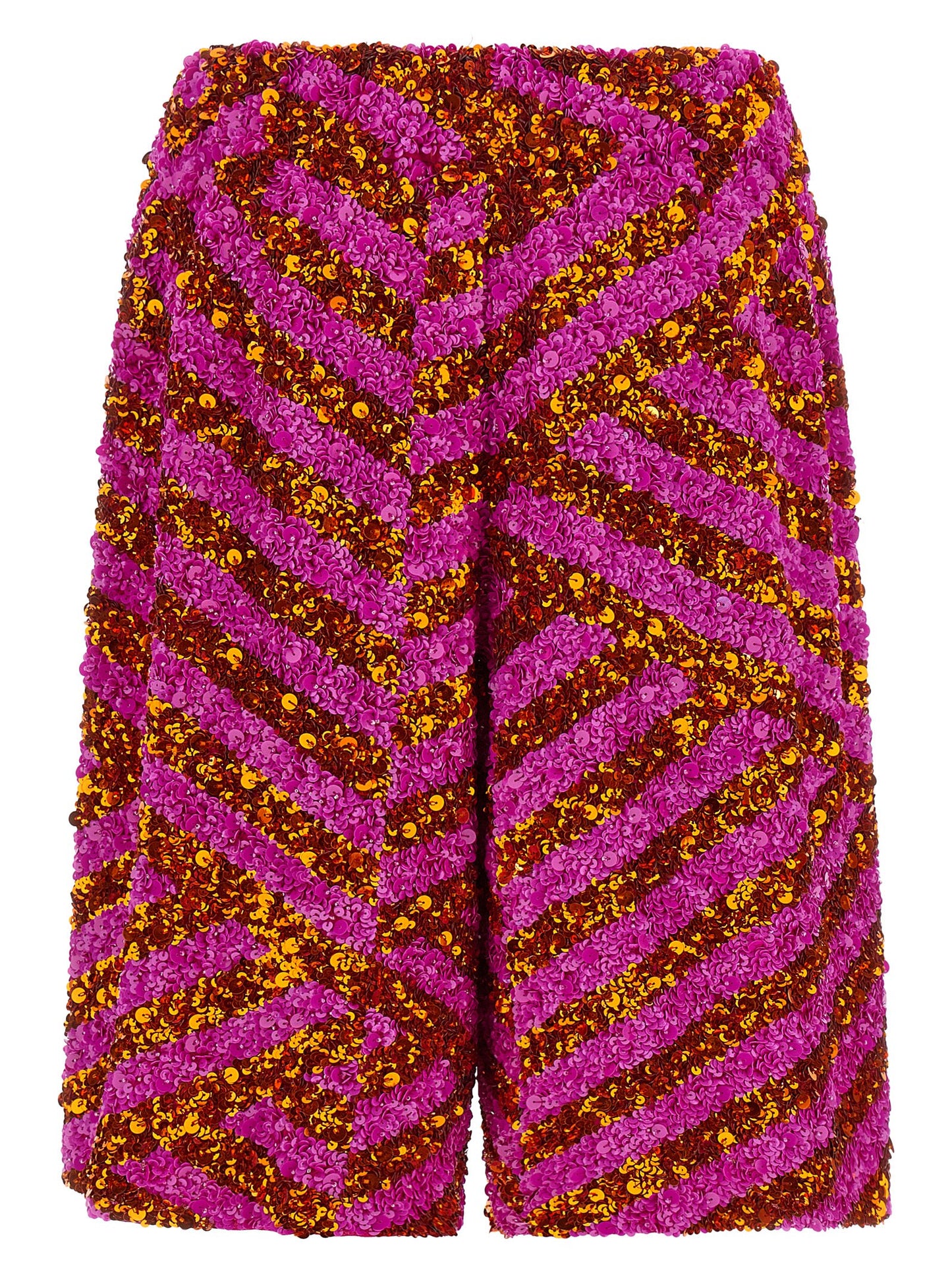 Dries Van Noten Women's Wide Viscose & Sequins Bermuda Shorts - Multicolor