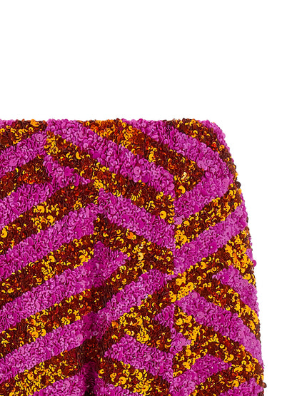 Dries Van Noten Women's Wide Viscose & Sequins Bermuda Shorts - Multicolor