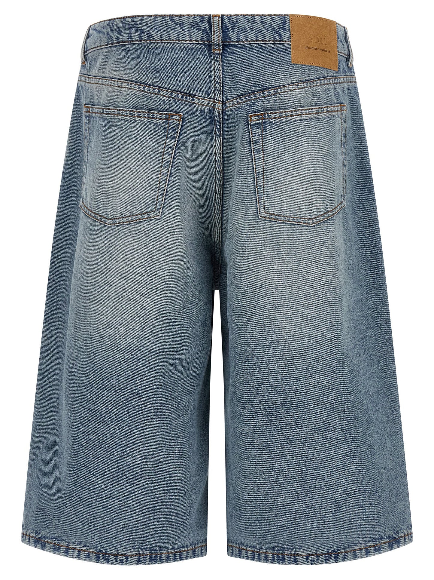 Denim Shorts by Ami Paris for men in cotton denim blue features an magnificent silhouette, showcasing a magnificent flared & wide with a short and for a premium, sophisticated aesthetic.