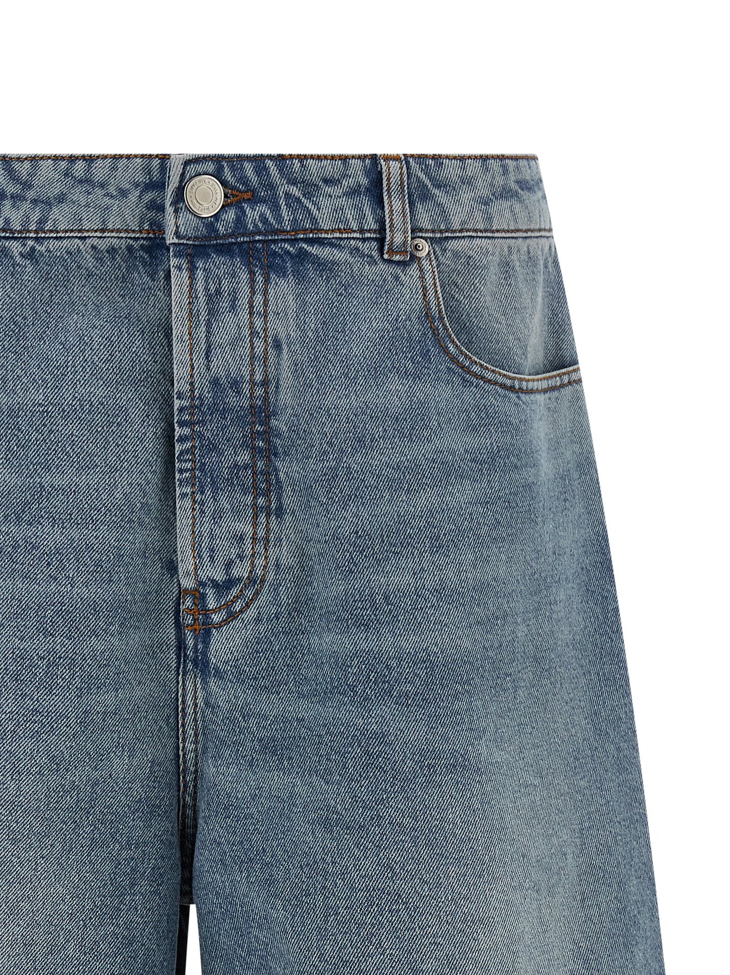 Denim Shorts by Ami Paris for men in cotton denim blue features an stylish flared & wide with a short and , showcasing an stylish silhouette for a premium, high-fashion look.