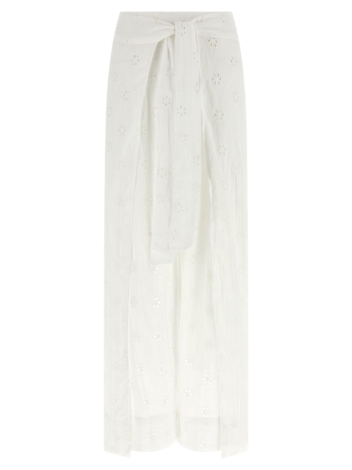 Trousers by Polo Ralph Lauren for women in cotton white presents a smart silhouette, meticulously detailed with a smart wide, a smart long, and a smart .