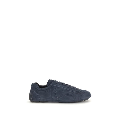 Athletic Sneakers by Prada for men in bos taurus calf suede leather blue & patterned features an effortless chic silhouette, showcasing the signature athletic style of the Men's Athletic Bos Taurus Calf Suede Leather Sneakers collection with a truly effortless chic finish.
