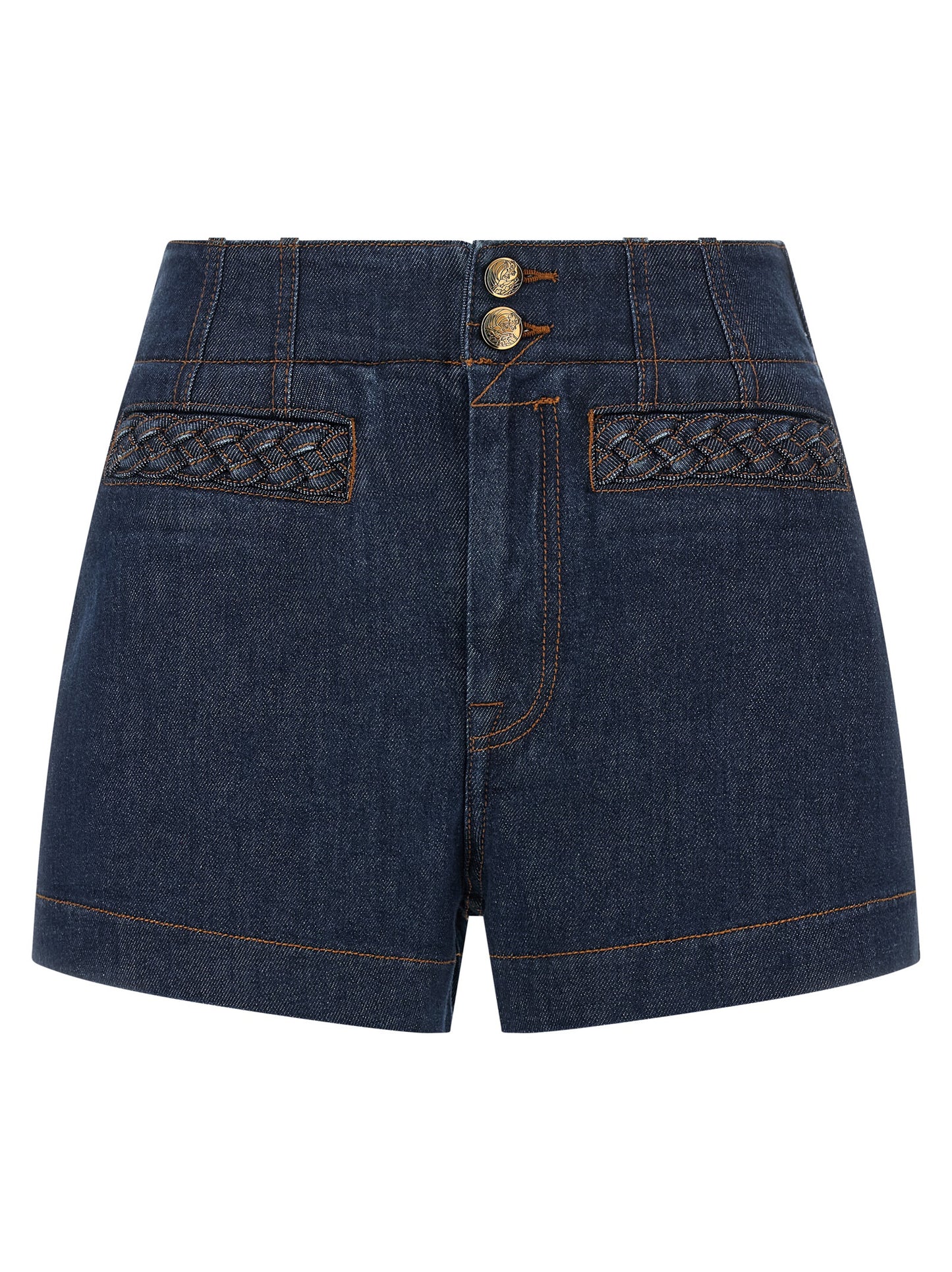 Zimmermann Women's High Rise Stretch Denim Cotton Shorts - Blue