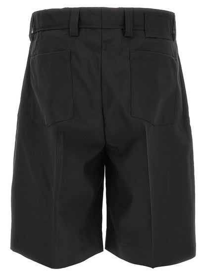 MFPEN Men's Flared Mid Rise Wool Bermuda Shorts - Black