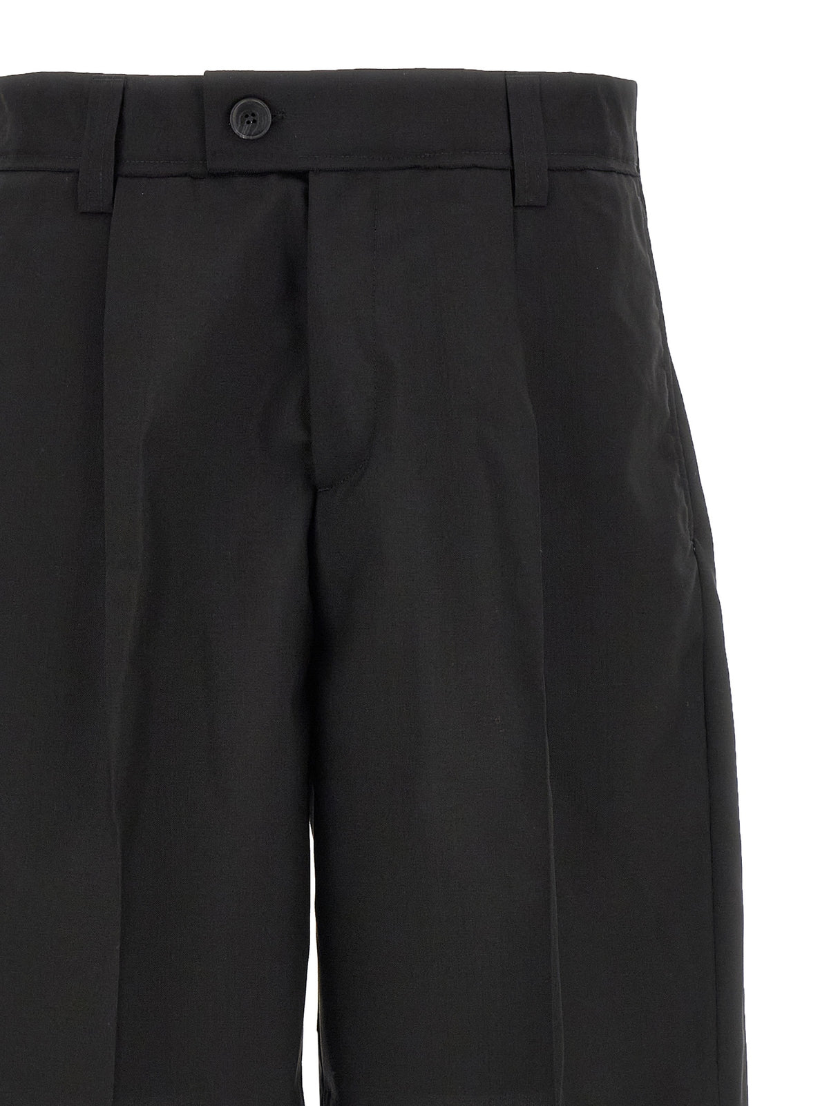 MFPEN Men's Flared Mid Rise Wool Bermuda Shorts - Black