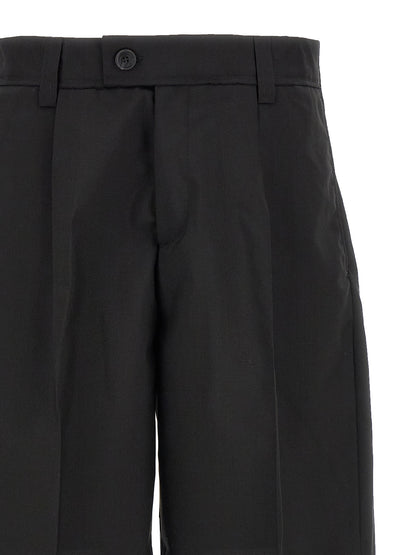MFPEN Men's Flared Mid Rise Wool Bermuda Shorts - Black