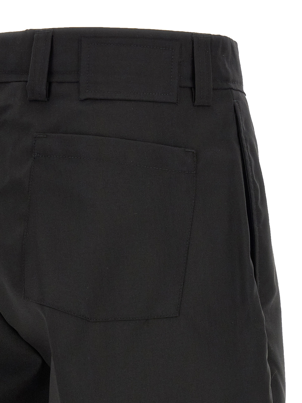MFPEN Men's Flared Mid Rise Wool Bermuda Shorts - Black