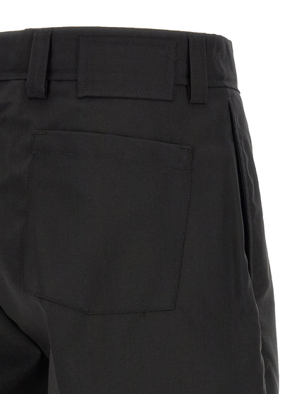MFPEN Men's Flared Mid Rise Wool Bermuda Shorts - Black