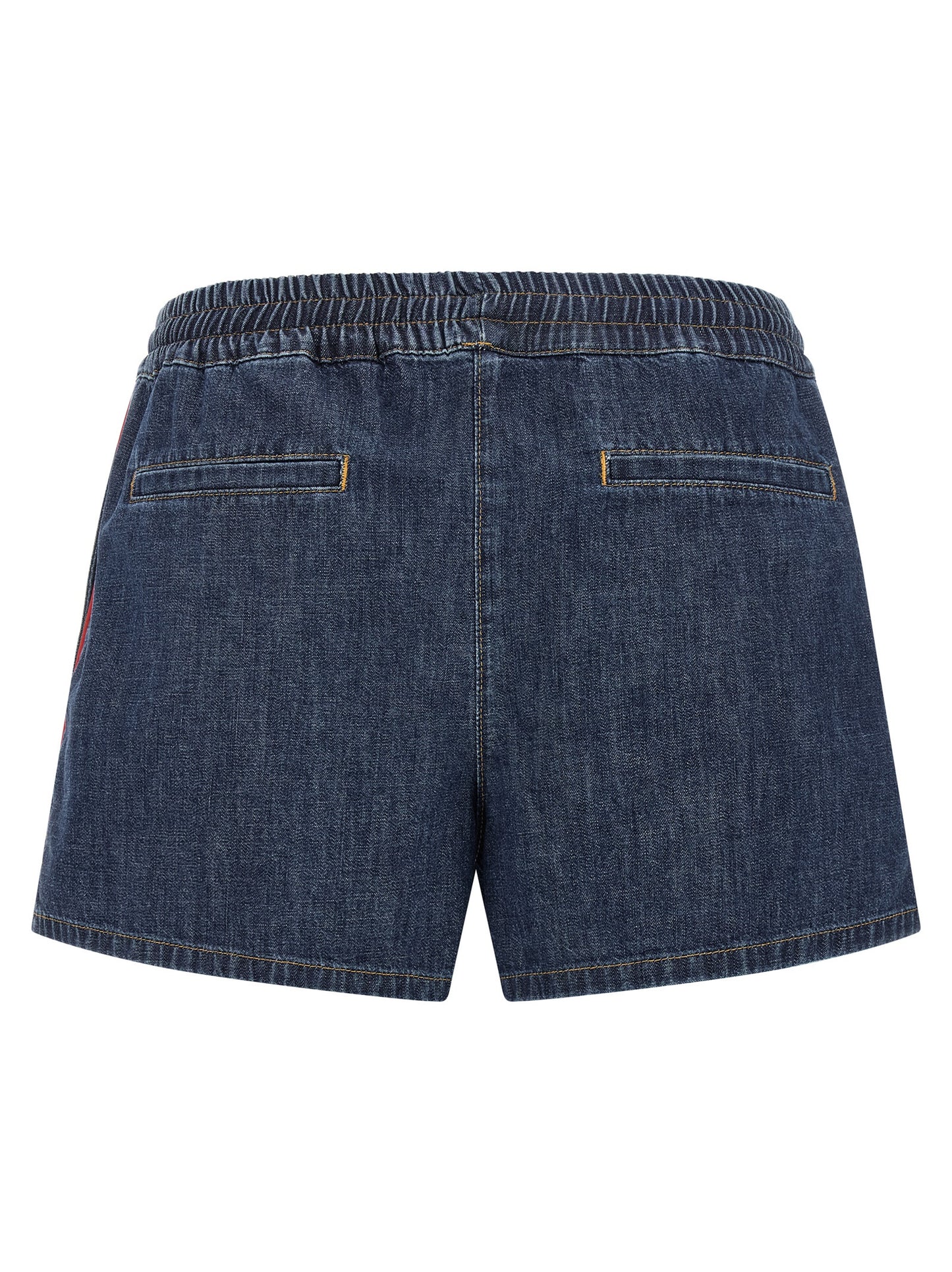 Denim Shorts by Valentino Garavani for women in denim cotton blue & gold features an effortlessly on trend silhouette, showcasing a effortlessly on trend and short cut with a comfortable for a refined look.