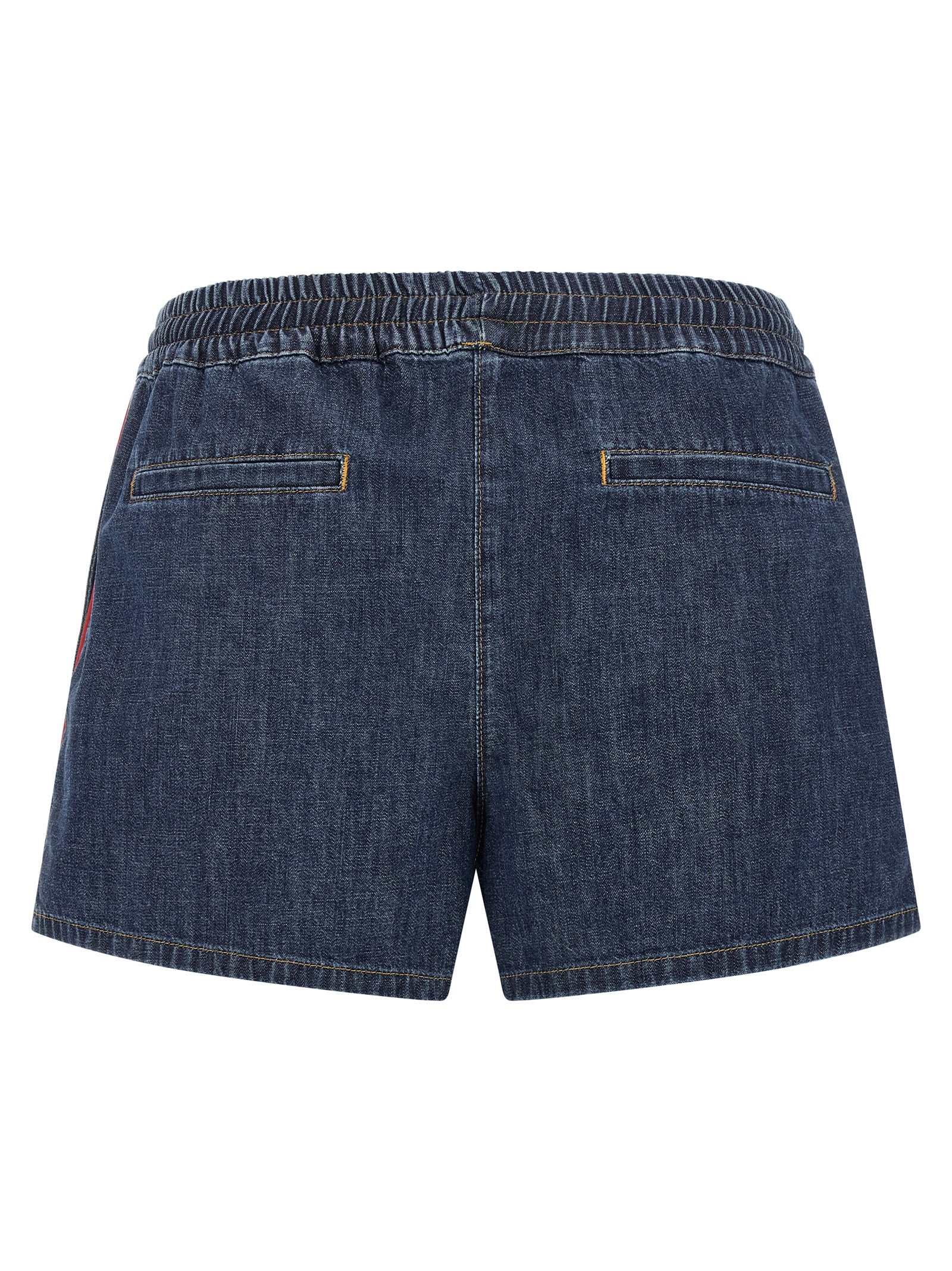 Denim Shorts by Valentino Garavani for women in denim cotton blue & gold features an effortlessly on trend silhouette, showcasing a effortlessly on trend and short cut with a comfortable for a refined look.