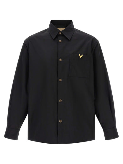 Jacket by Valentino Garavani for men in stretch polyester & nylon black presents a impeccable silhouette, showcasing distinct pockets and a impeccable for a sophisticated finish.