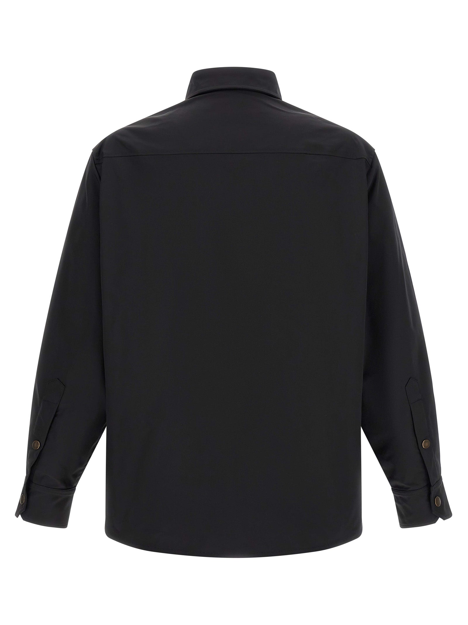 Jacket by Valentino Garavani for men in stretch polyester & nylon black showcases a contemporary silhouette, detailed with a contemporary and premium pockets for a sophisticated finish.