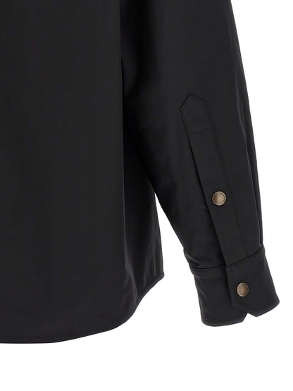 Jacket by Valentino Garavani for men in stretch polyester & nylon black features a smart silhouette, perfectly accentuated by its unique and functional pockets for a smart finish.