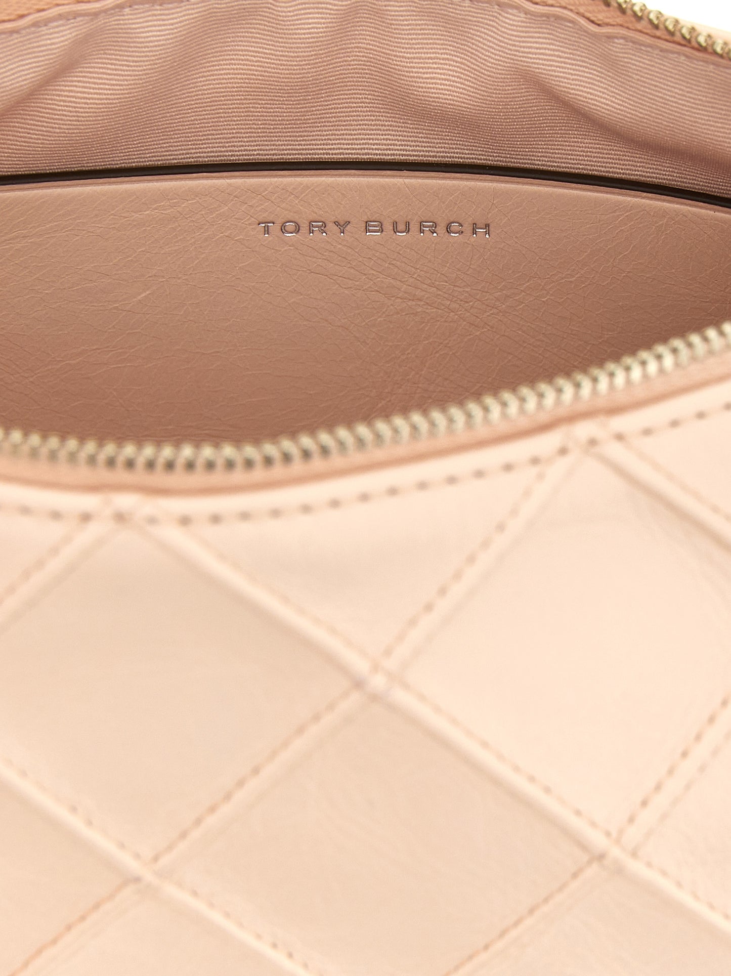 Mini 2-in-1 Shoulder & Crossbody Clutch Handbag by Tory Burch for women in nappa leather multicolor, pink, silver & patterned showcases a sculptural silhouette, featuring a secure zipper, ample , and versatile crossbody-strap & shoulder-strap for a sculptural finish.