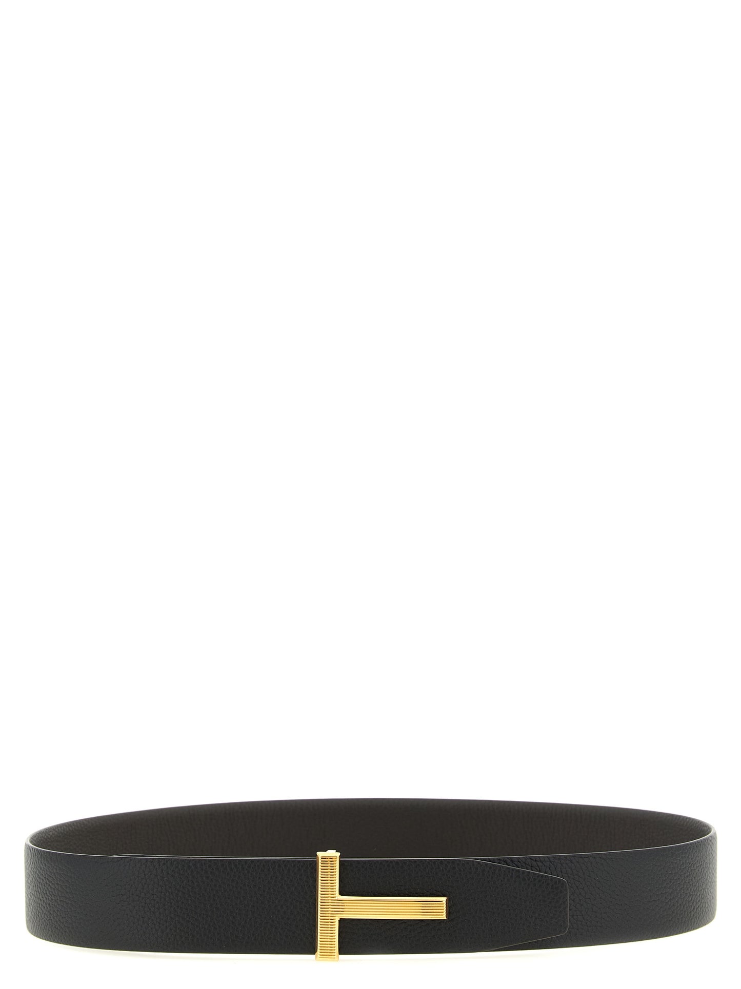 Belt by Tom Ford for men in calfskin & brass black, brown, gold & multicolor features a artisanal-chic design, artfully capturing the essence of the Icon Calfskin & Brass Belt with a artisanal-chic finish.