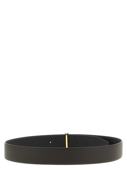 Belt by Tom Ford for men in calfskin & brass black, brown, gold & multicolor features an artisanal silhouette, showcasing the artisanal craftsmanship of the Icon Calfskin & Brass Belt collection for a artisanal finish.