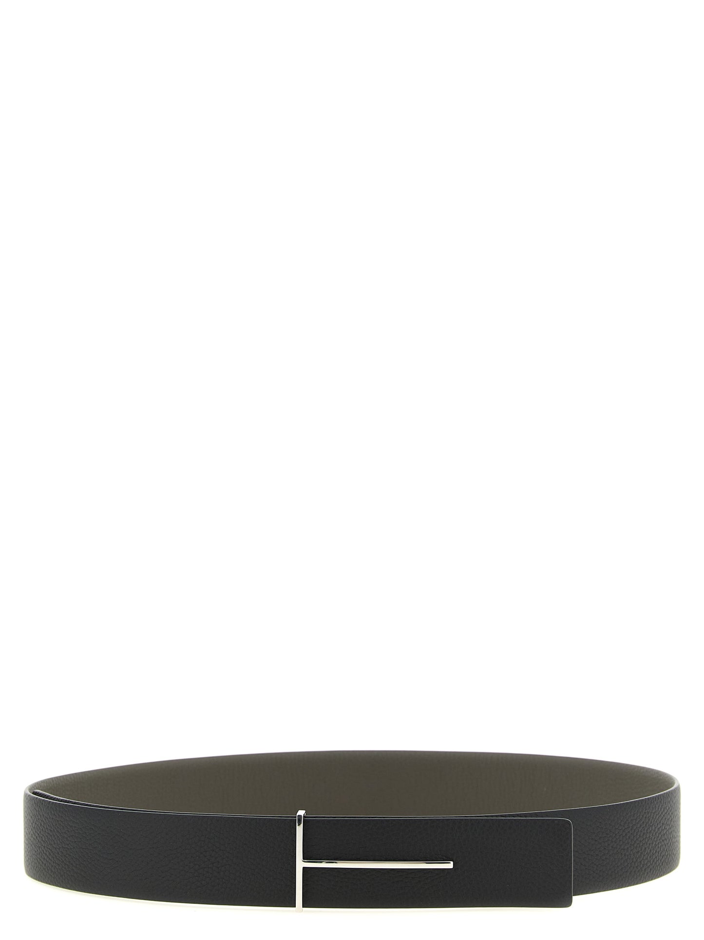Belt by Tom Ford for men in bos taurus calfskin leather & palladium black, gray, multicolor & palladium features a bohemian chic silhouette, showcasing the bohemian chic Icon Bos Taurus Calfskin Leather & Palladium Belt design with a sophisticated bohemian chic finish.