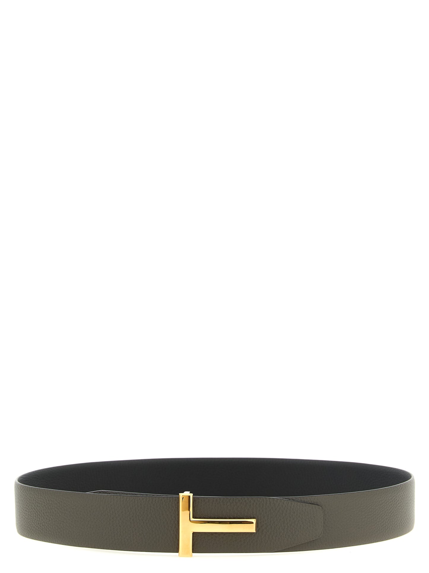 Belt by Tom Ford for men in calfskin & brass black, gold, gray & multicolor presents a artisanal silhouette from the Calfskin & Brass Belt collection, showcasing an artisanal design and refined craftsmanship for a artisanal look.