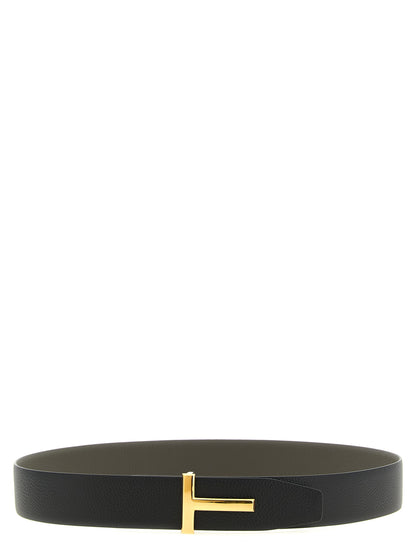 Belt by Tom Ford for men in calfskin & brass black, gold, gray & multicolor features a artisanal-chic design, artfully capturing the essence of the Calfskin & Brass Belt with a artisanal-chic finish.