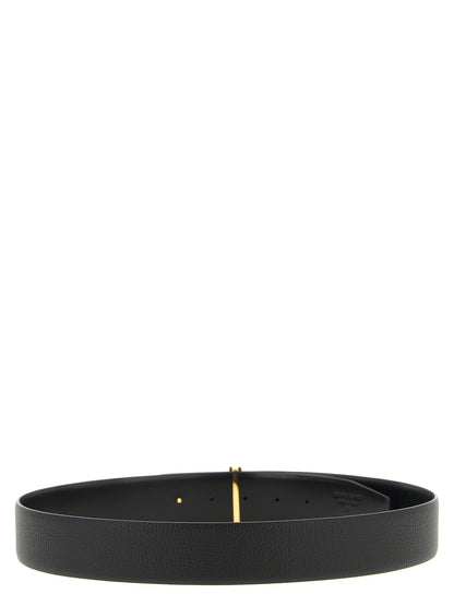 Belt by Tom Ford for men in calfskin & brass black & gold features a bohemian chic silhouette, showcasing the bohemian chic Icon Calfskin & Brass Belt design with a sophisticated bohemian chic finish.